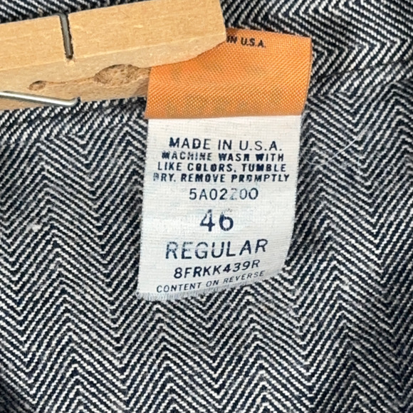 Vintage Wrangler Coveralls Mens 46R Blue Big Ben Twill Herringbone Carpenter USA - Picture 5 of 15